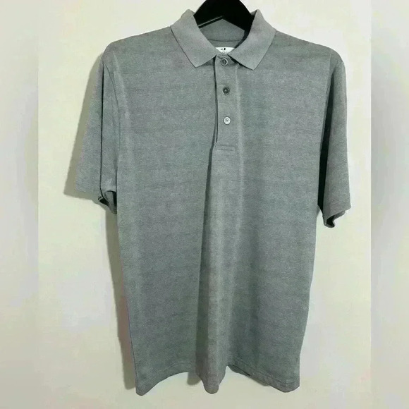 Grand Slam Polo Shirt Gray Striped Golf Casual Short Sleeve Top Size M - Picture 1 of 6